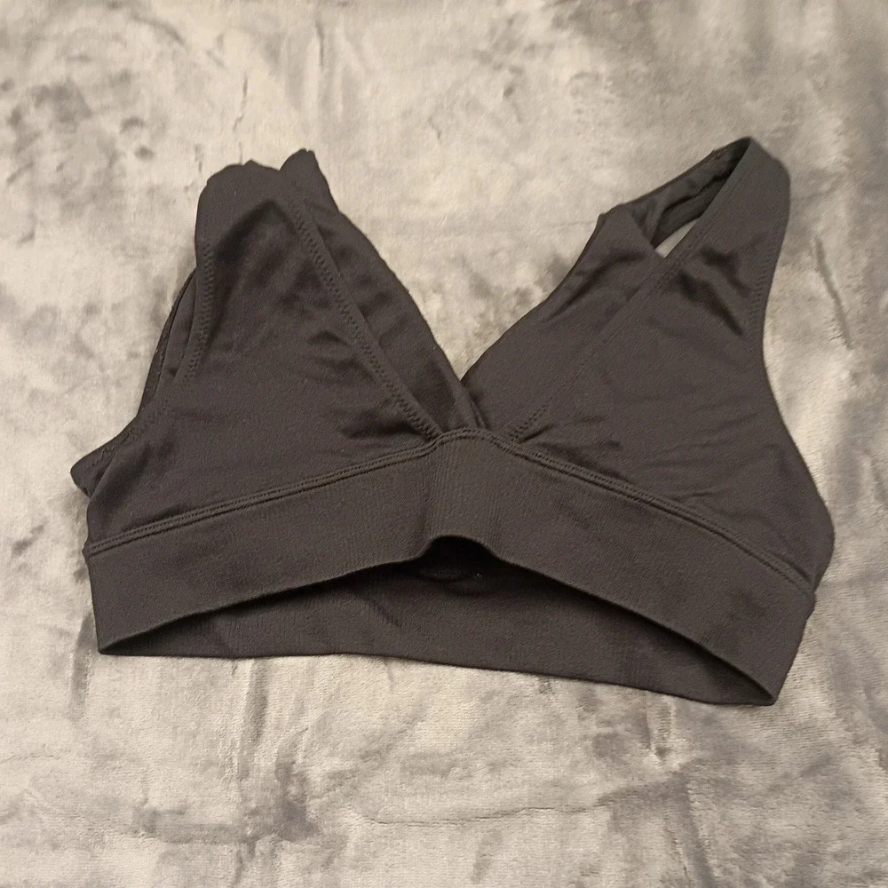Maurices Bralette Womens Large Black Surplice Seamless Crossover Lounge Bra